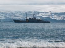 Resupply by the Uruguayan Navy vessel 'Vanguardia'.