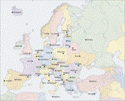 Politische Karte Europas mit den Hauptstdten