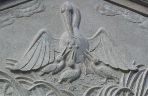 Neuzeitliche Darstellung des christlichen Pelikanmotivs