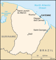 Mapa de Guayana Francesa.