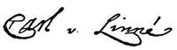 Firma autgrafa de Linneo