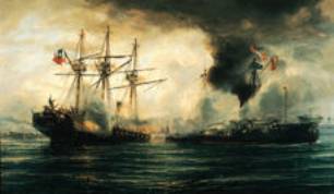 Guerre du Pacifique : Combat Naval de Iquique, le 21 mai 1879.