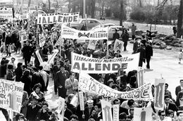 Manifestation soutenant le gouvernement d'Allende.